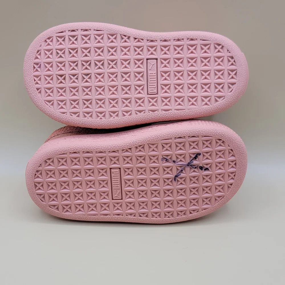 Puma Suede Classic Mono Gold Slip On Toddler Shoes Size 5C Salmon Pink Kids